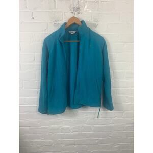 Lilly Pulitzer Women's Turquoise Blue Fleece Full Zip Jacket Long Sleeve Size M